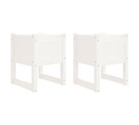 Vidaxl Jardinières 2 Pcs Blanc 40x40x52,5 Cm Bois Massif De Pin