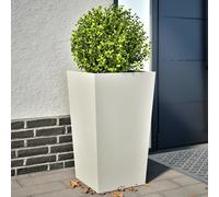 Vidaxl Jardinières 2 Pcs Blanc 45x45x75 Cm Acier
