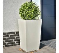 Jardinières 2 pcs blanc 45x45x75 cm acier, jardinière d'extérieur, boîte à fleurs, boîte de jardin, jardinière de 851097