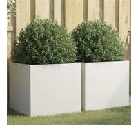 vidaXL Jardinières 2 pcs blanc 49x47x46 cm acier841562 Blanc G