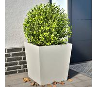 Vidaxl Jardinières 2 Pcs Blanc 50x50x50 Cm Acier