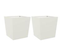 vidaXL Jardinières 2 pièces Acier 50x50x50 cm Blanc 851069