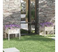 Vidaxl Jardinières 2 Pcs Blanc 70x70x70 Cm Bois De Pin Massif