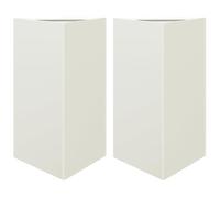 vidaXL Jardinières 2 pièces triangulaires acier blanc 50 x 43 x 75 cm