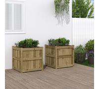 Vidaxl Jardinières 2 Pcs Bois De Pin Imprégné