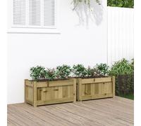 Vidaxl Jardinières 2 Pcs Bois De Pin Imprégné