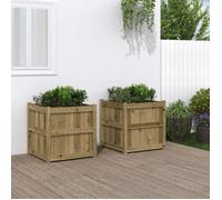 Vidaxl Jardinières 2 Pcs Bois De Pin Imprégné
