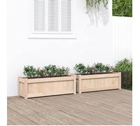vidaXL Jardinières 2 pièces 837450 – Bois de pin massif – Marron G