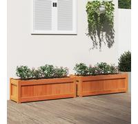 Vidaxl Jardinières 2 Pcs Cire Marron Bois De Pin Massif