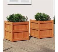 vidaXL Jardinières 2 pcs cire marron bois de pin massif 837429 Marron G