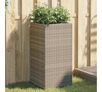 Vidaxl Jardinières 2 Pcs Gris 40x40x80 Cm Résine Tressée