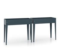 Vidaxl Jardinières 2 Pcs Gris Acier Galvanisé