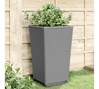Vidaxl Jardinières 2 Pcs Gris Clair 32,5x32,5x57 Cm Polypropylène