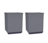 Vidaxl Jardinières 2 Pcs Gris Foncé 30x30x37 Cm Polypropylène
