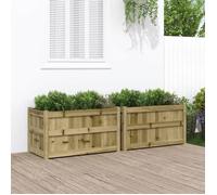 vidaXL Jardinières 2 pcs Lits Surélevé Bacs à Fleurs Pots de Plantes Boîtes à Fleurs Jardin Patio Terrasse Bois de Pin 837468