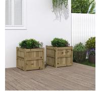 Jardinières 2 pcs, Lits Surélevé, Bacs à Fleurs, Pots de Plantes, Boîtes à Fleurs Jardin Patio Terrasse, Bois de Pin 837423