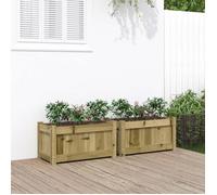 vidaXL Jardinières 2 pcs, Lits Surélevé, Bacs à Fleurs, Pots de Plantes, Boîtes à Fleurs Jardin Patio Terrasse, Bois de Pin 837448