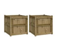 vidaXL Jardinières 2 pcs, Lits Surélevé, Bacs à Fleurs, Pots de Plantes, Boîtes à Fleurs Jardin Patio Terrasse, Bois de Pin Imprégné