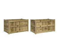 Vidaxl Jardinières 2 Pcs Bois De Pin Imprégné