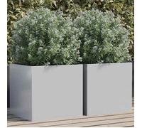 Jardinières 2 pcs argenté 42x40x39 cm acier galvanisé