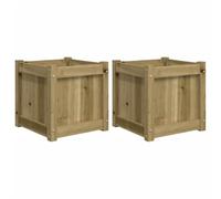 vidaXL Jardinières 2 pcs, Lits Surélevé, Bacs à Fleurs, Pots de Plantes, Boîtes à Fleurs Jardin Patio Terrasse, Bois de Pin Imprégné
