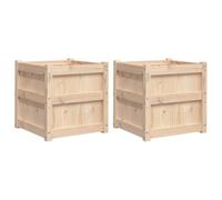Vidaxl Jardinières 2 Pcs Bois De Pin Massif
