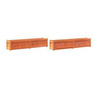 Vidaxl Jardinières 2 Pcs Cire Marron Bois De Pin Massif