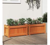 Vidaxl Jardinières 2 Pcs Cire Marron Bois De Pin Massif