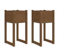 Jardinières 2 pcs Marron miel 40x40x81 cm Bois massif de pin822129