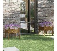 Jardinières 2 pcs Marron miel 70x70x70 cm Bois de pin massif810816