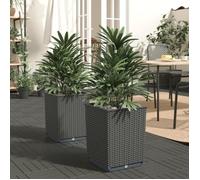 vidaXL Jardinières 2 pcs noir 30x30x37 cm polypropylène 364182