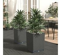 vidaXL Jardinières 2 pcs noir 30x30x37 cm polypropylène364182 Noir G