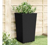 Vidaxl Jardinières 2 Pcs Noir 32,5x32,5x57 Cm Polypropylène