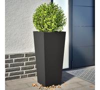 Jardinières 2 pcs noir 35x35x75 cm acier, jardinière d'extérieur, boîte à fleurs, boîte de jardin, jardinière de patio, boîte à plantes