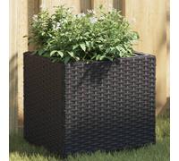 Vidaxl Jardinières 2 Pcs Noir 36x30x32 Cm Résine Tressée