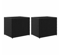 vidaXL Jardinières 2 pcs Noir 36x30x32 cm résine tressée