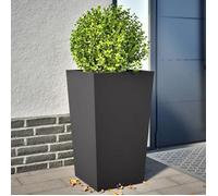vidaXL Jardinières 2 pièces Noir 45x45x75 cm Acier