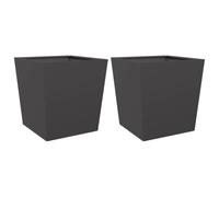 Vidaxl Jardinières 2 Pcs Noir 50x50x50 Cm Acier