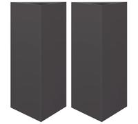 vidaXL Jardinières triangulaires 2 pièces Noir 40×34,5×70 cm Acier