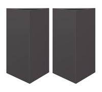 vidaXL Jardinières 2 pcs Noir Triangulaire 50x43x75 cm Acier