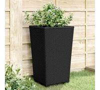 Vidaxl Jardinières 2 Pcs Noir 32,5x32,5x57 Cm Polypropylène