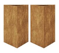 vidaXL Jardinières 2 pcs Triangulaire Acier résistant aux intempéries