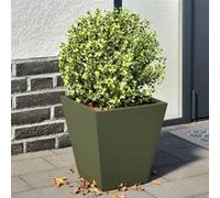 Jardinières 2 pcs vert olive 30x30x30 cm acier, jardinière d'extérieur, boîte à fleurs, boîte de jardin, jardinière 851045