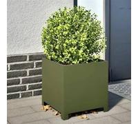 vidaXL Jardinières 851206 2 pcs 40x40x40 cm acier vert olive