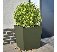 vidaXL Jardinières 2 pcs Acier vert olive 50x50x50 cm d'extérieur
