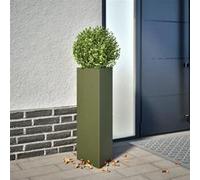 vidaXL Jardinières triangulaires 2 pièces Vert olive 30×26×75 cm Acier
