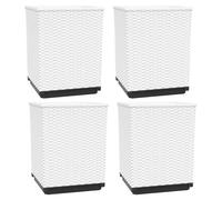 Vidaxl Jardinières 4 Pcs Blanc 30x30x37 Cm Polypropylène