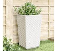 Vidaxl Jardinières 4 Pcs Blanc 32,5x32,5x57 Cm Polypropylène