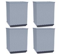 Vidaxl Jardinières 4 Pcs Gris Clair 30x30x37 Cm Polypropylène