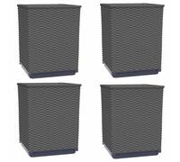 Vidaxl Jardinières 4 Pcs Noir 30x30x37 Cm Polypropylène